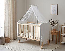 Mira - MDF - Natural Ahşap Beşik Tam Set