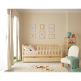 Tedy - Natural Dikdörtgen Çıtalı Karyola