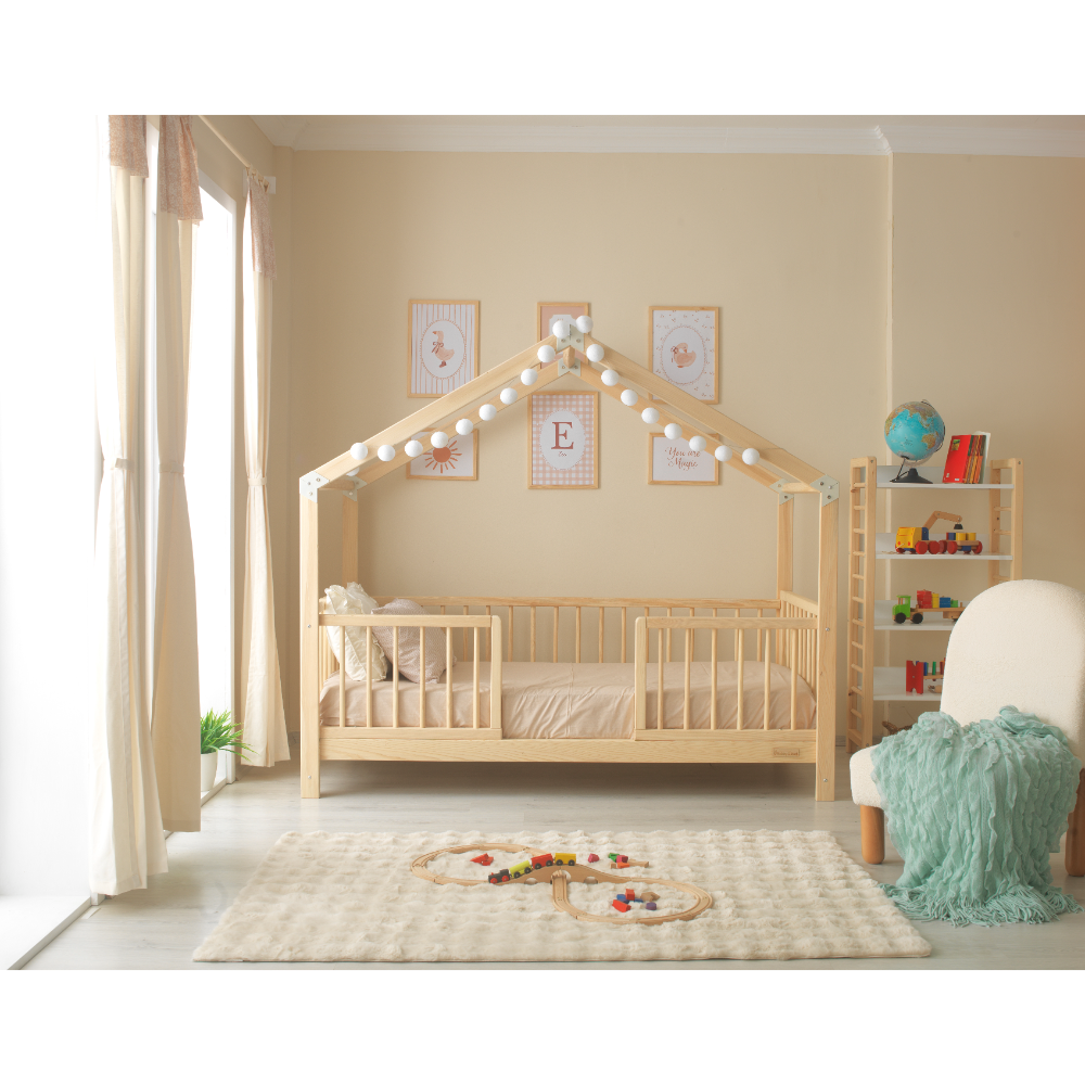 Pine - Natural Çatılı Montessori Karyola